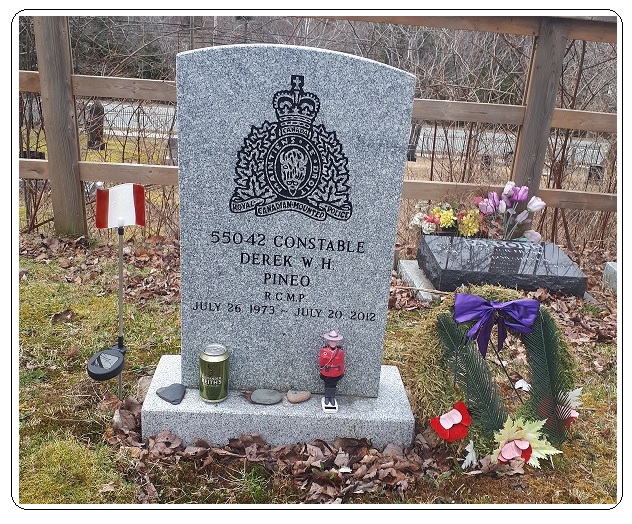 Grave of Reg. #55042, Constable Dereck Henry Pineo, St. Thomas Cemetery, Fall River, NS